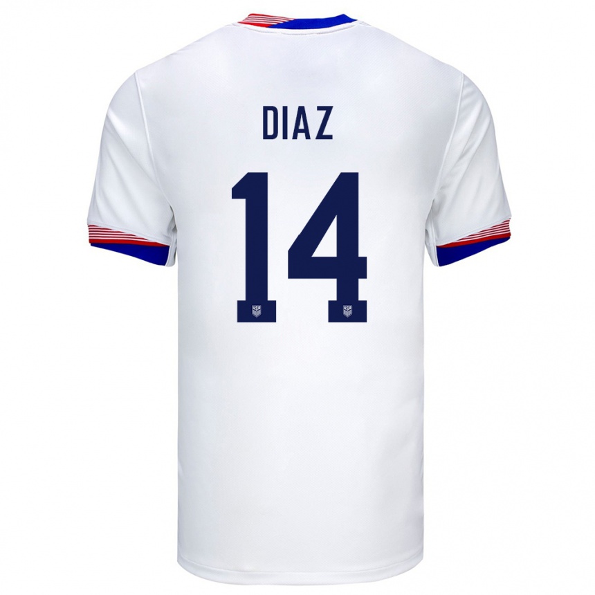 Vaikiškas Jungtinės Valstijos Christian Diaz #14 Baltas Namų Marškinėliai 24-26 T-Shirt