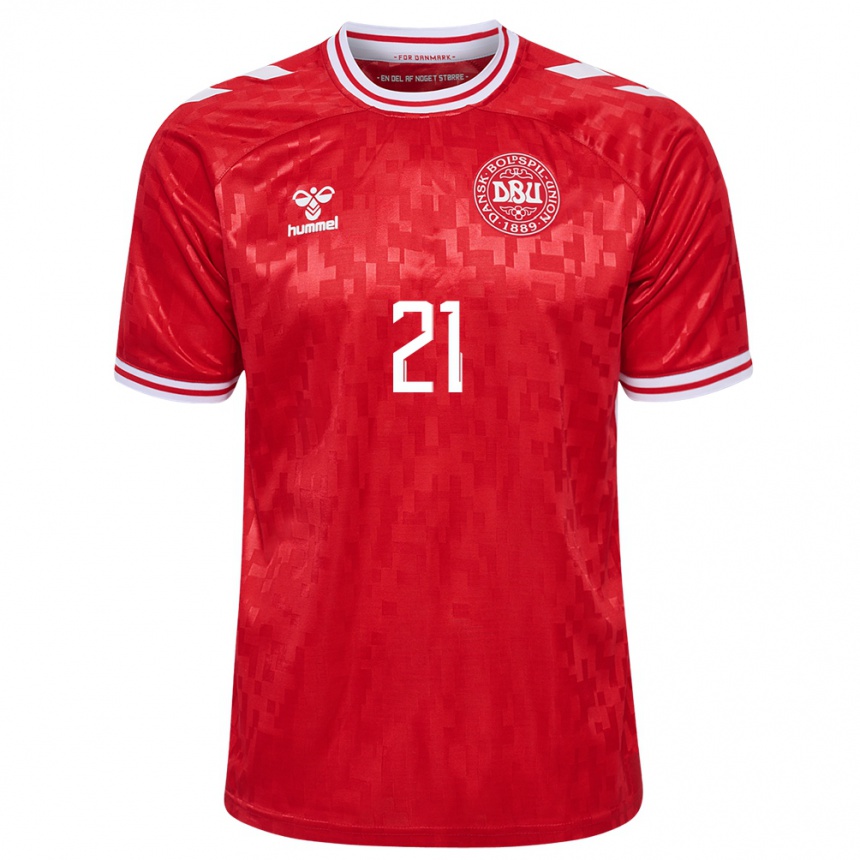 Vaikiškas Danija Andreas Cornelius #21 Raudona Namų Marškinėliai 24-26 T-Shirt