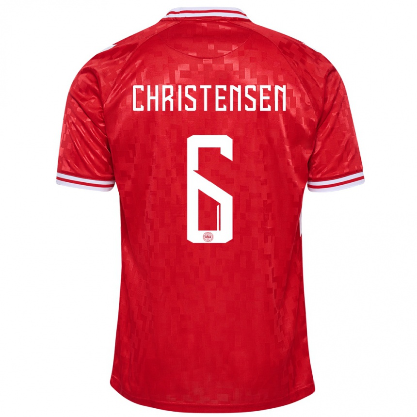 Vaikiškas Danija Andreas Christensen #6 Raudona Namų Marškinėliai 24-26 T-Shirt