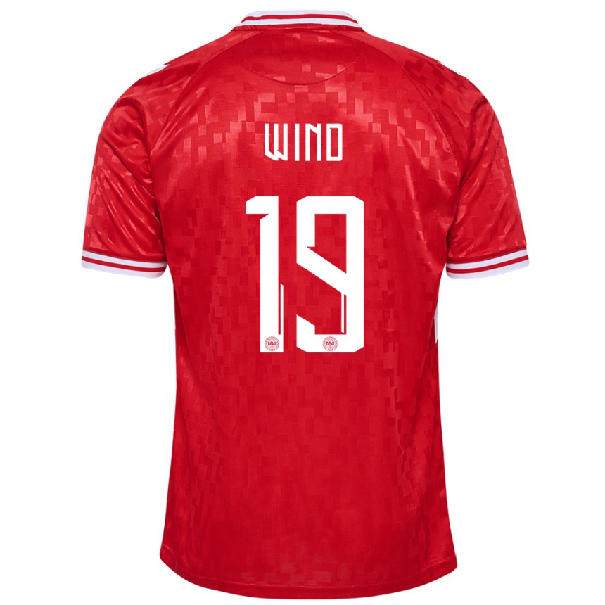 Vaikiškas Danija Jonas Wind #19 Raudona Namų Marškinėliai 24-26 T-Shirt