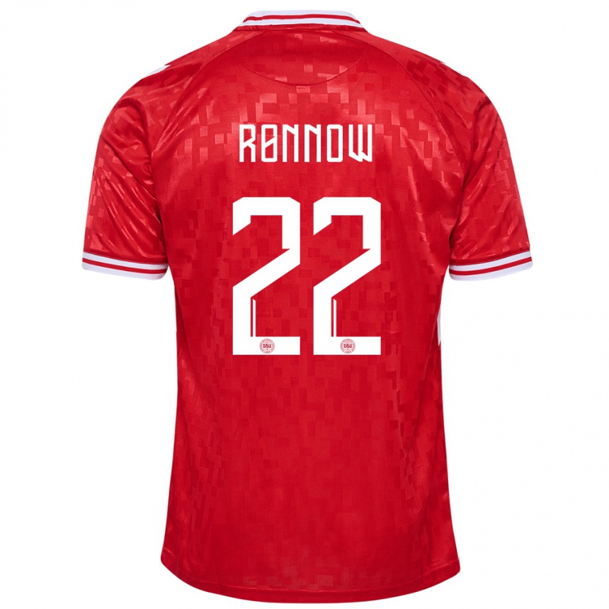 Vaikiškas Danija Frederik Ronnow #22 Raudona Namų Marškinėliai 24-26 T-Shirt