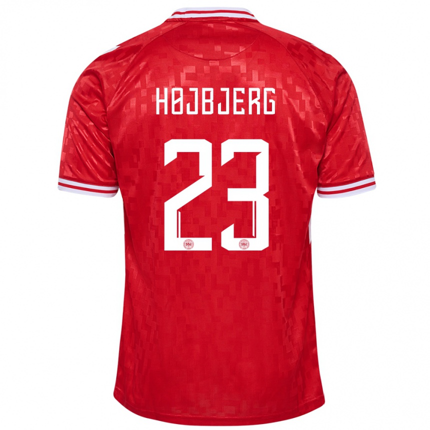 Vaikiškas Danija Pierre Emile Hojbjerg #23 Raudona Namų Marškinėliai 24-26 T-Shirt