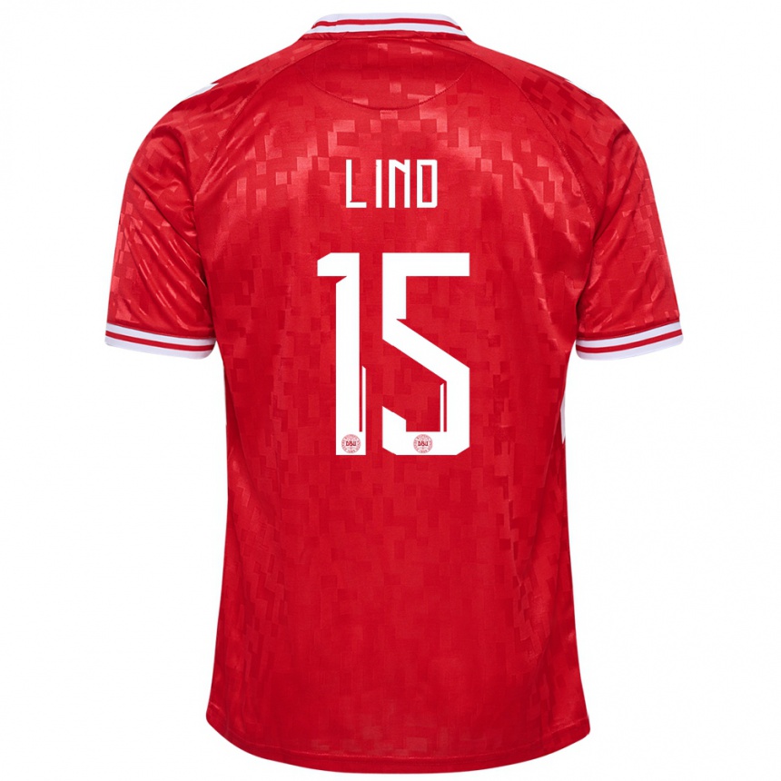 Vaikiškas Danija Victor Lind #15 Raudona Namų Marškinėliai 24-26 T-Shirt