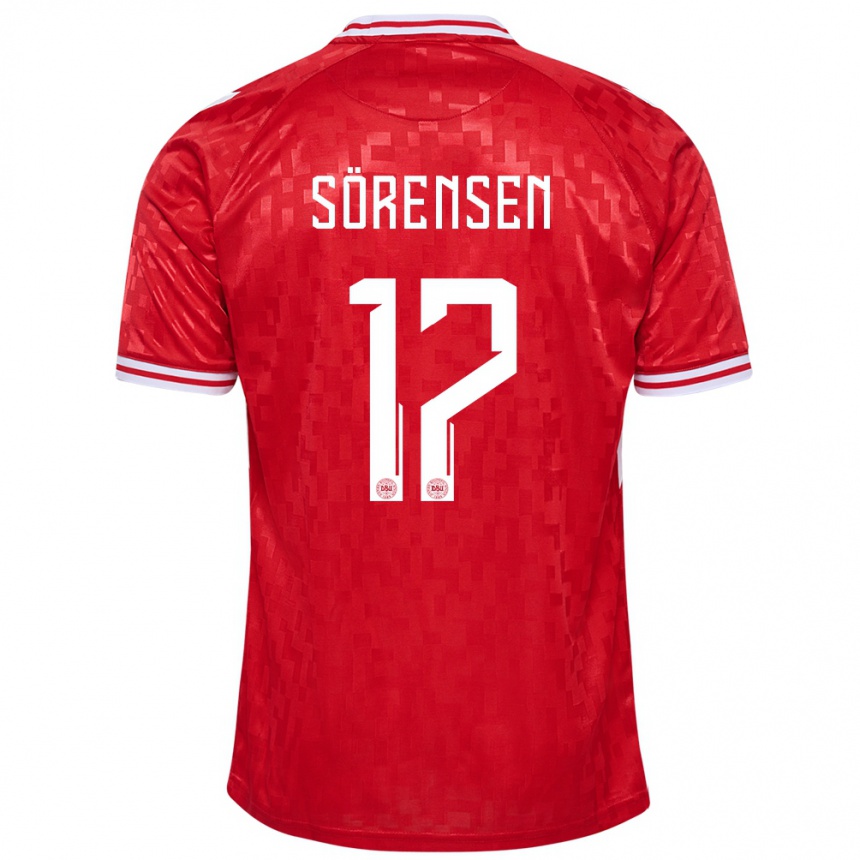 Vaikiškas Danija Oliver Sörensen #17 Raudona Namų Marškinėliai 24-26 T-Shirt