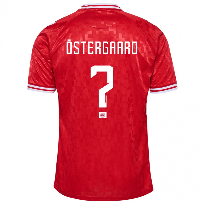 Vaikiškas Danija Christian Östergaard #0 Raudona Namų Marškinėliai 24-26 T-Shirt