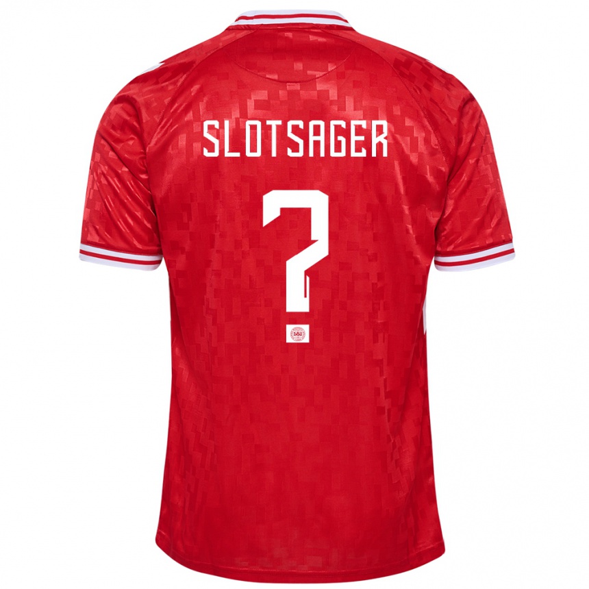 Vaikiškas Danija Tobias Slotsager #0 Raudona Namų Marškinėliai 24-26 T-Shirt