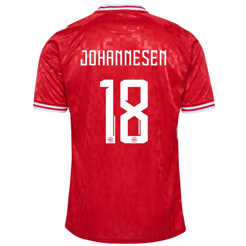 Vaikiškas Danija Sofus Johannesen #18 Raudona Namų Marškinėliai 24-26 T-Shirt