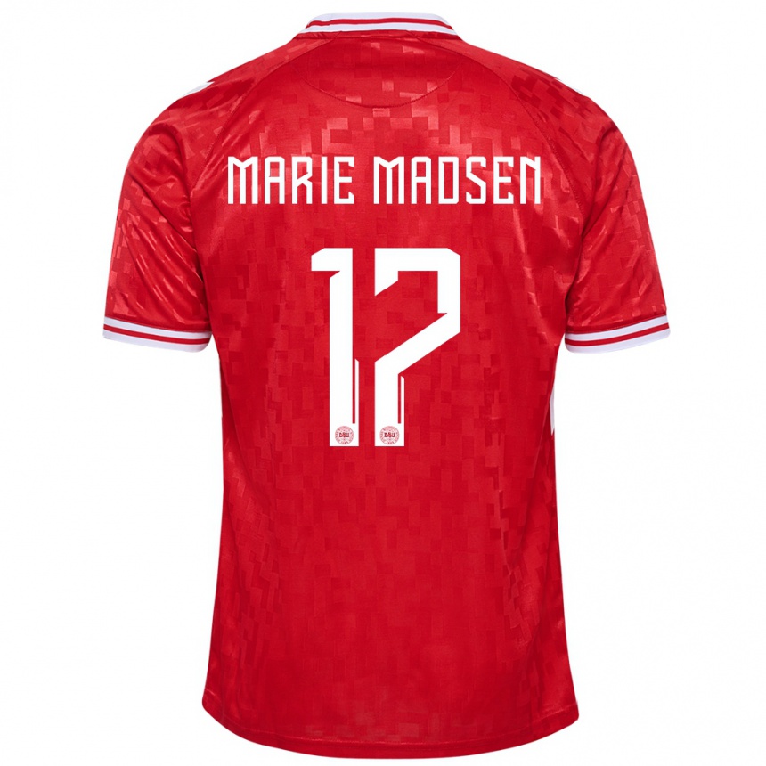 Vaikiškas Danija Rikke Marie Madsen #17 Raudona Namų Marškinėliai 24-26 T-Shirt