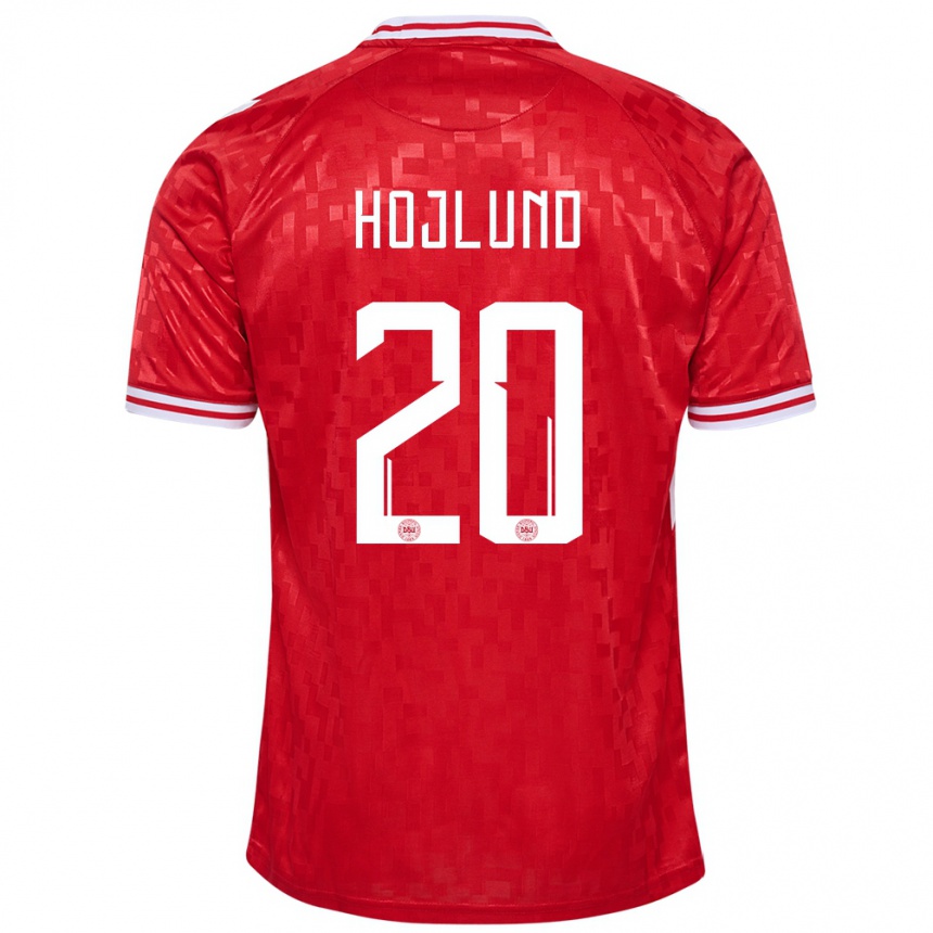 Vaikiškas Danija Rasmus Hojlund #20 Raudona Namų Marškinėliai 24-26 T-Shirt