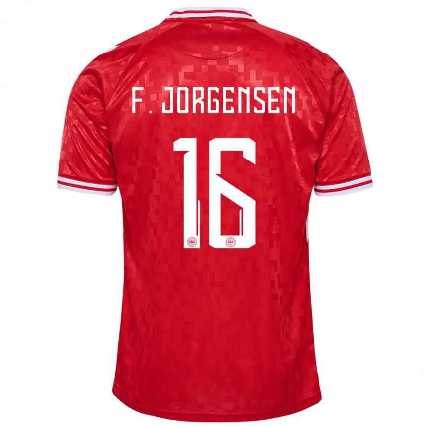 Vaikiškas Danija Filip Jorgensen #16 Raudona Namų Marškinėliai 24-26 T-Shirt