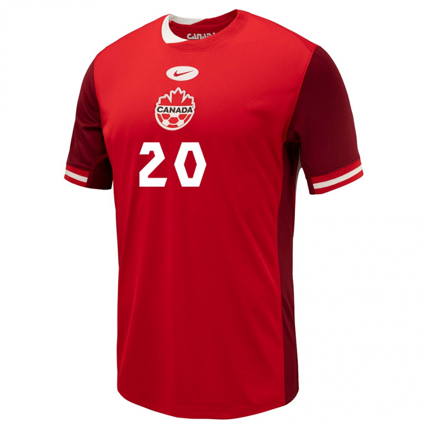 Vaikiškas Kanada Hugo Mbongue #20 Raudona Namų Marškinėliai 24-26 T-Shirt