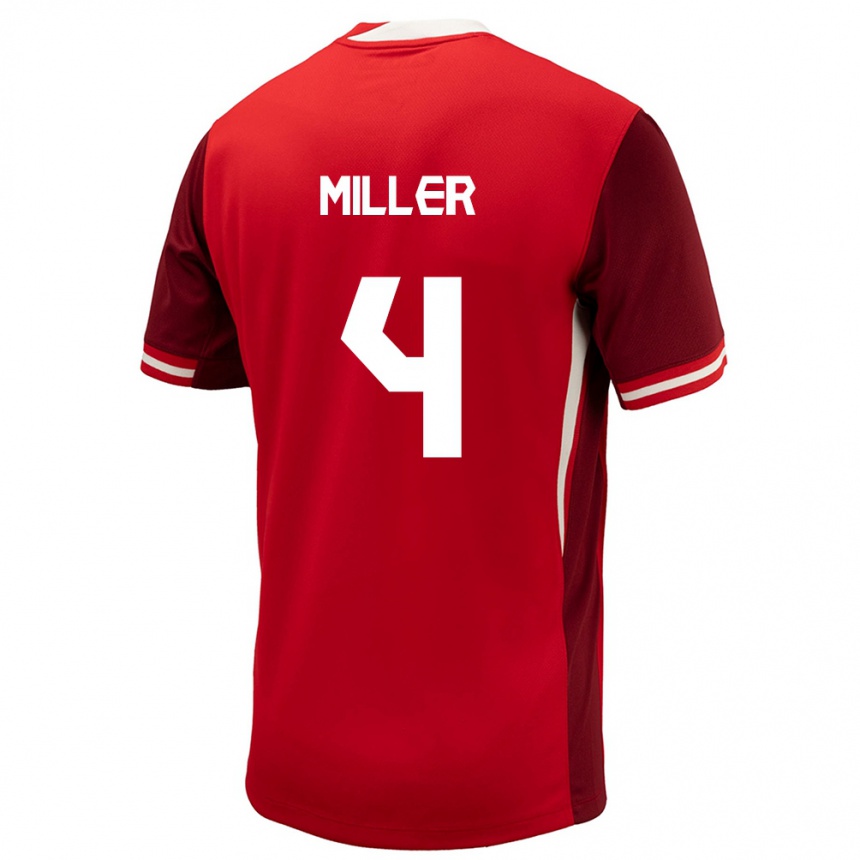 Vaikiškas Kanada Kamal Miller #4 Raudona Namų Marškinėliai 24-26 T-Shirt