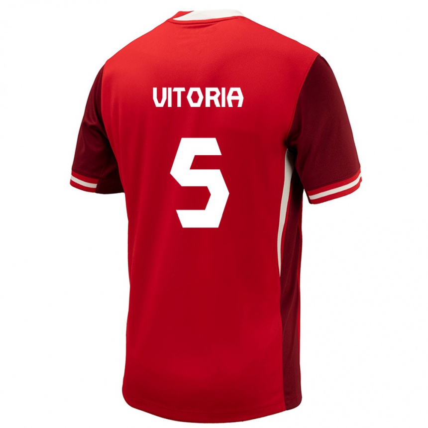 Vaikiškas Kanada Steven Vitoria #5 Raudona Namų Marškinėliai 24-26 T-Shirt