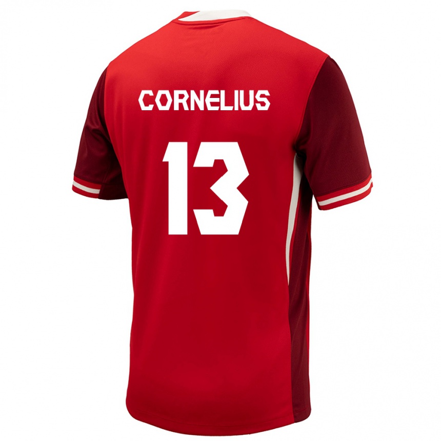 Vaikiškas Kanada Derek Cornelius #13 Raudona Namų Marškinėliai 24-26 T-Shirt