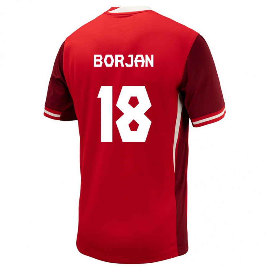 Vaikiškas Kanada Milan Borjan #18 Raudona Namų Marškinėliai 24-26 T-Shirt