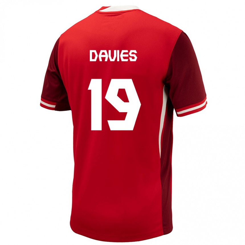 Vaikiškas Kanada Alphonso Davies #19 Raudona Namų Marškinėliai 24-26 T-Shirt