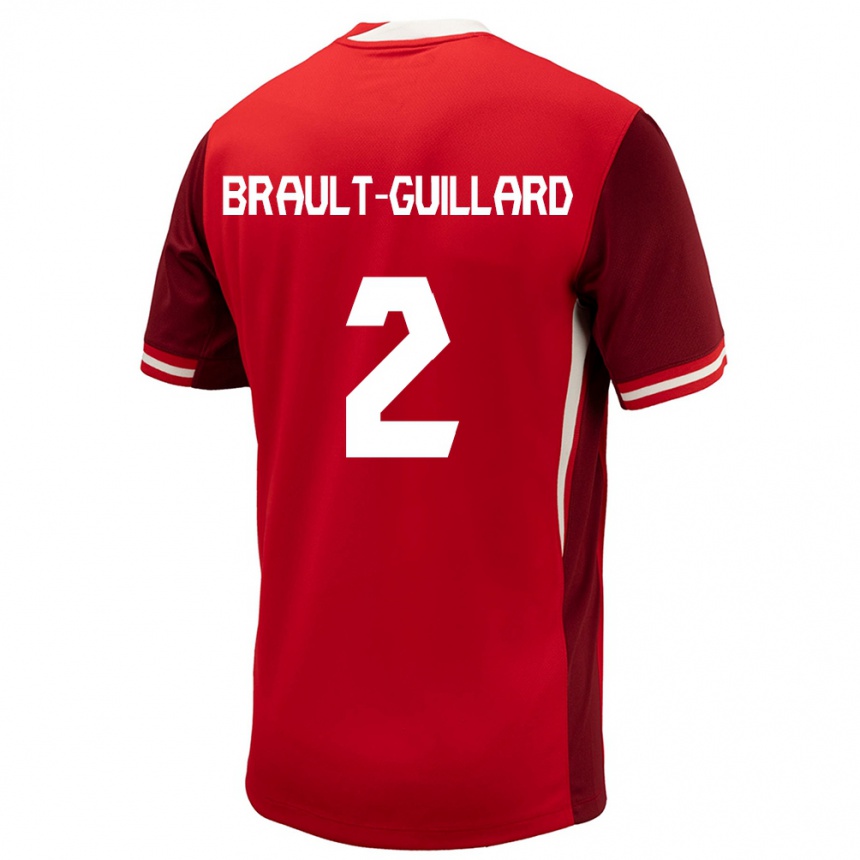 Vaikiškas Kanada Zachary Brault-Guillard #2 Raudona Namų Marškinėliai 24-26 T-Shirt