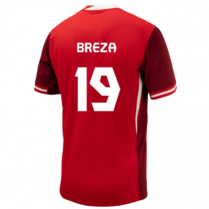 Vaikiškas Kanada Sebastian Breza #19 Raudona Namų Marškinėliai 24-26 T-Shirt