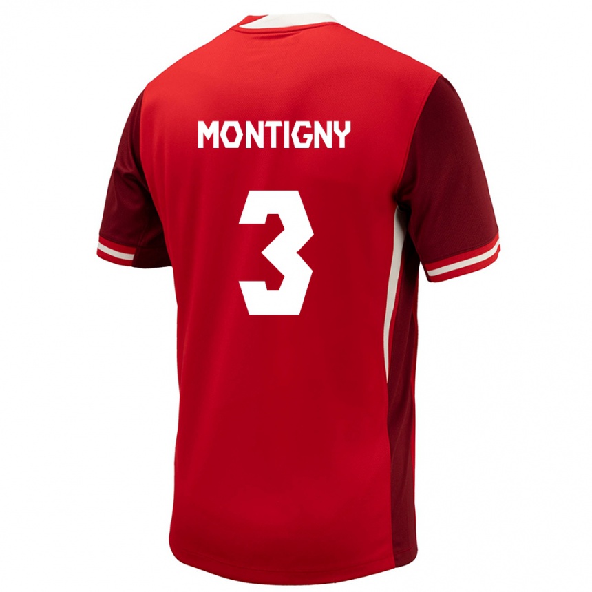 Vaikiškas Kanada Gaël De Montigny #3 Raudona Namų Marškinėliai 24-26 T-Shirt