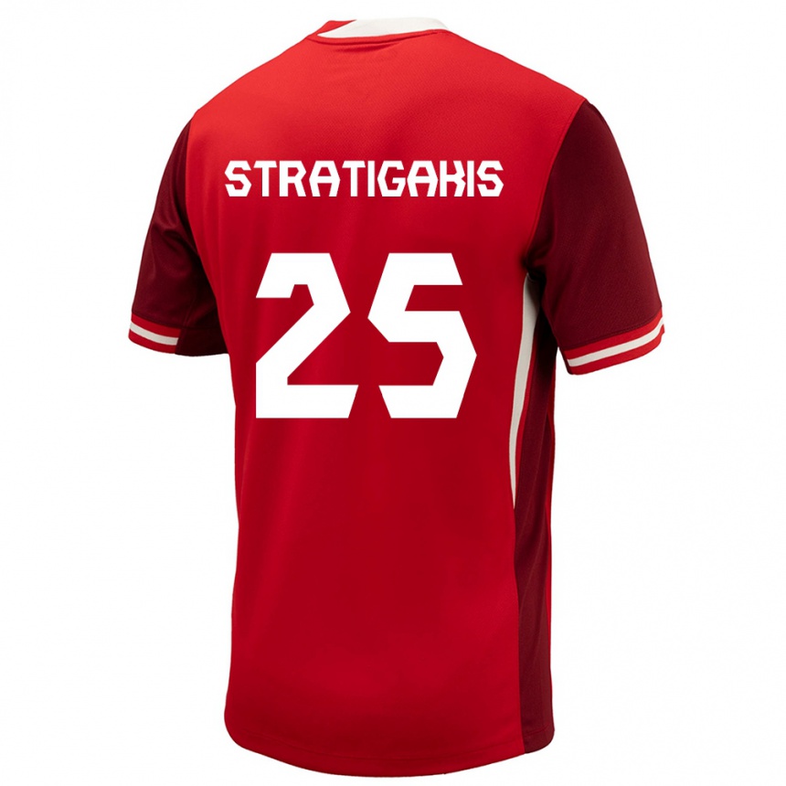 Vaikiškas Kanada Sarah Stratigakis #25 Raudona Namų Marškinėliai 24-26 T-Shirt