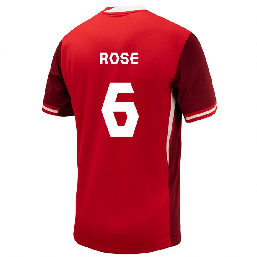 Vaikiškas Kanada Deanne Rose #6 Raudona Namų Marškinėliai 24-26 T-Shirt