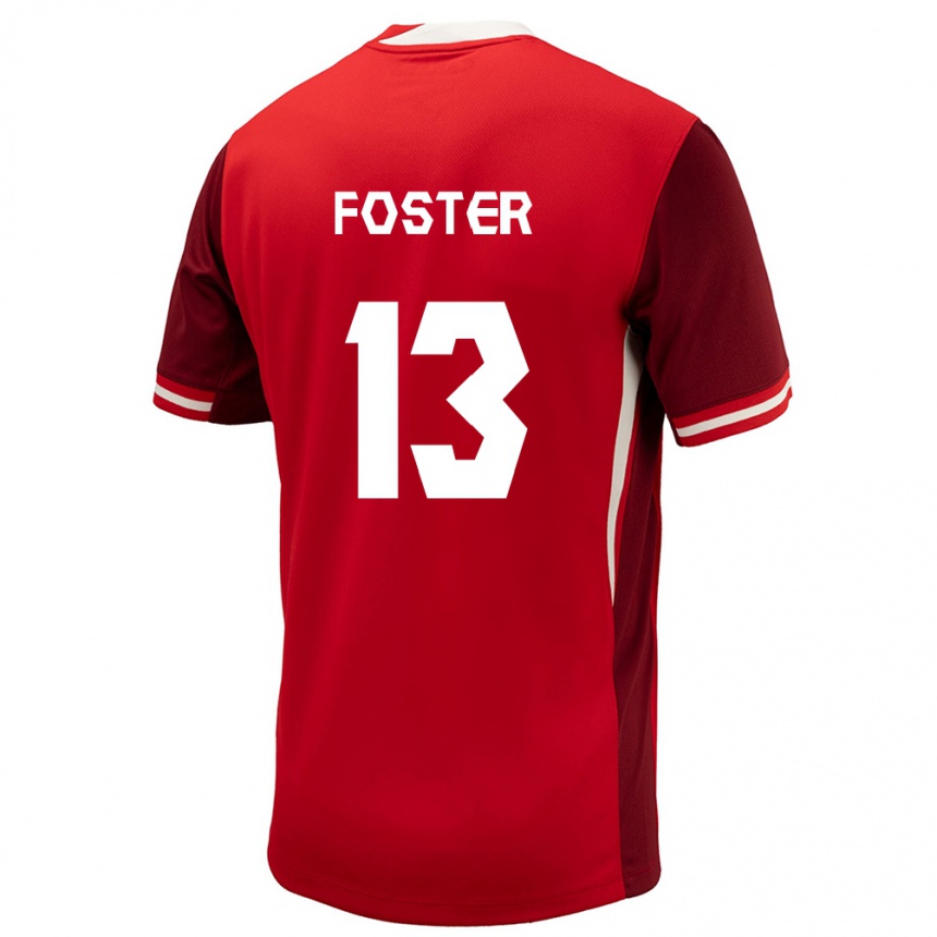 Vaikiškas Kanada Rylee Foster #13 Raudona Namų Marškinėliai 24-26 T-Shirt