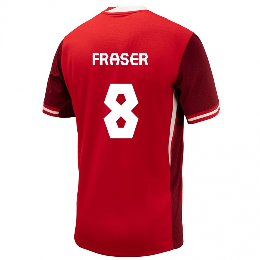 Vaikiškas Kanada Liam Fraser #8 Raudona Namų Marškinėliai 24-26 T-Shirt