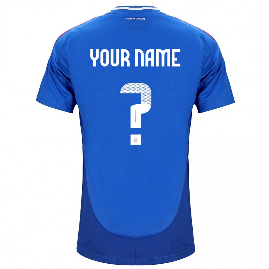 Vaikiškas Italija Jūsų Vardas #0 Mėlyna Namų Marškinėliai 24-26 T-Shirt