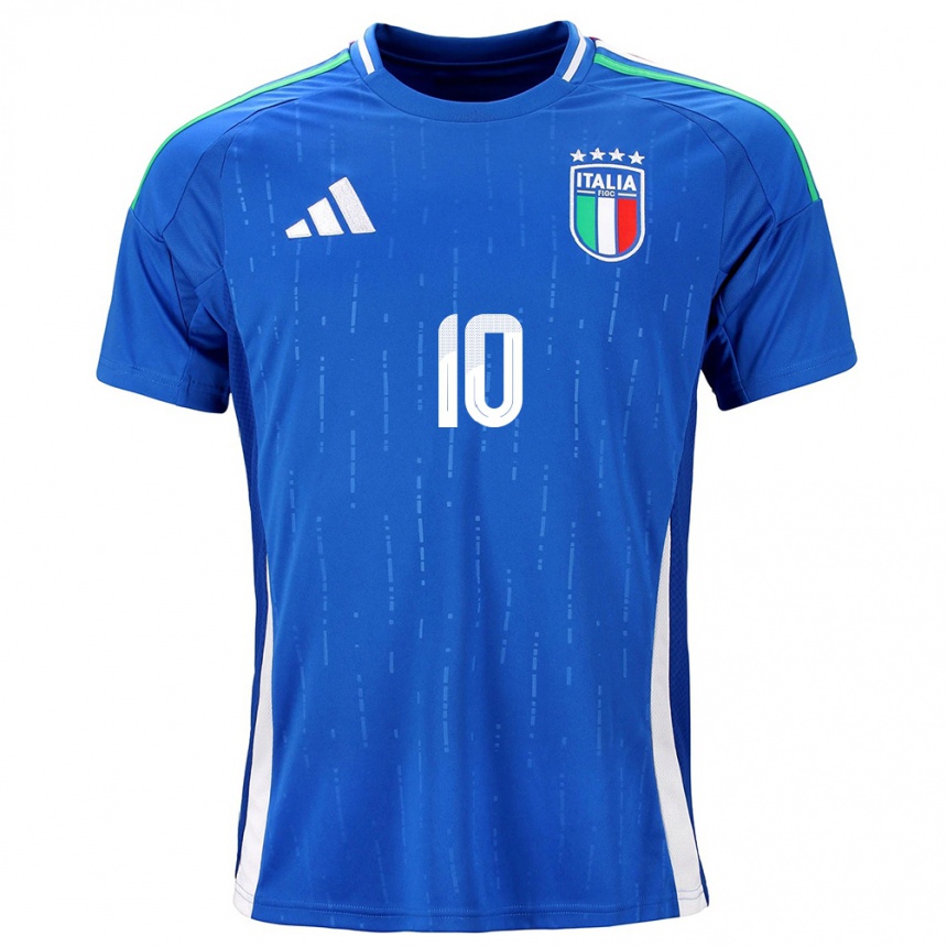 Vaikiškas Italija Antonella Carta #10 Mėlyna Namų Marškinėliai 24-26 T-Shirt