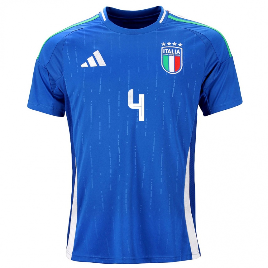 Vaikiškas Italija Alessandro Buongiorno #4 Mėlyna Namų Marškinėliai 24-26 T-Shirt