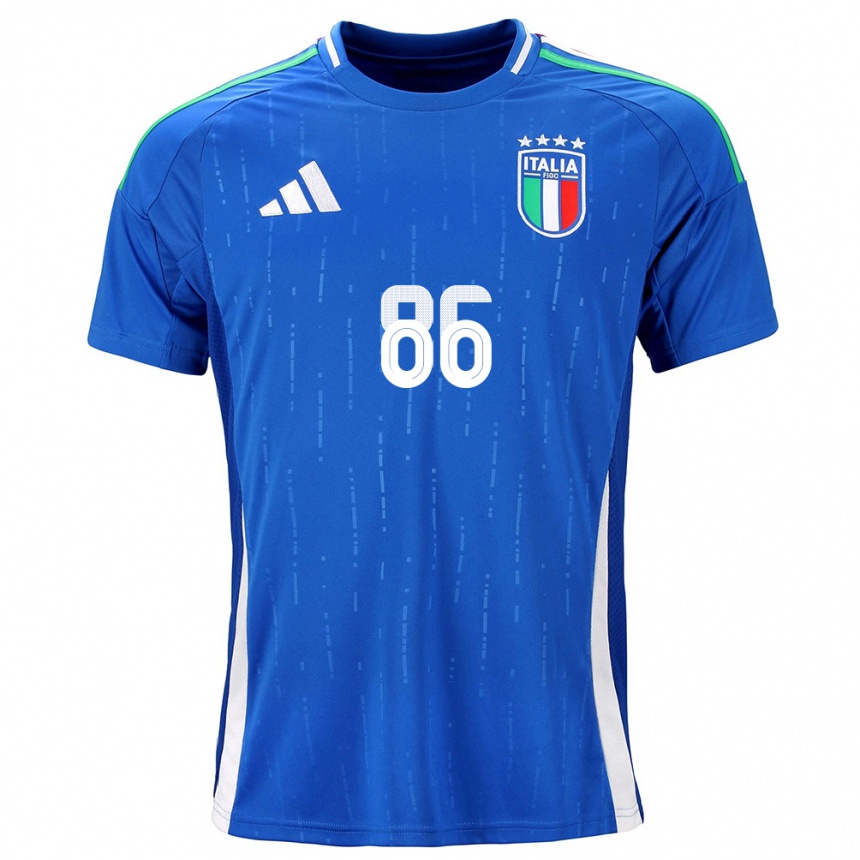 Vaikiškas Italija Daniele Montevago #86 Mėlyna Namų Marškinėliai 24-26 T-Shirt