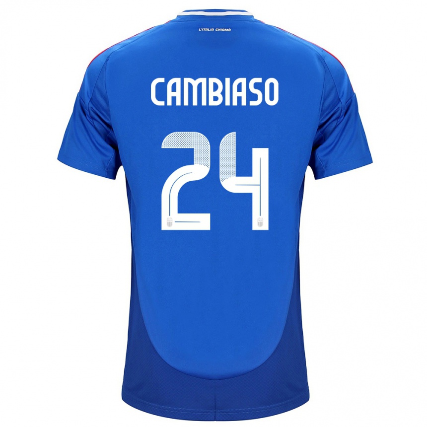 Vaikiškas Italija Andrea Cambiaso #24 Mėlyna Namų Marškinėliai 24-26 T-Shirt