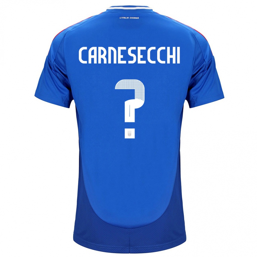 Vaikiškas Italija Marco Carnesecchi #0 Mėlyna Namų Marškinėliai 24-26 T-Shirt