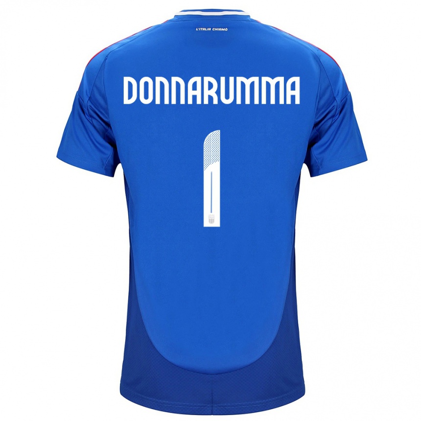 Vaikiškas Italija Gianluigi Donnarumma #1 Mėlyna Namų Marškinėliai 24-26 T-Shirt