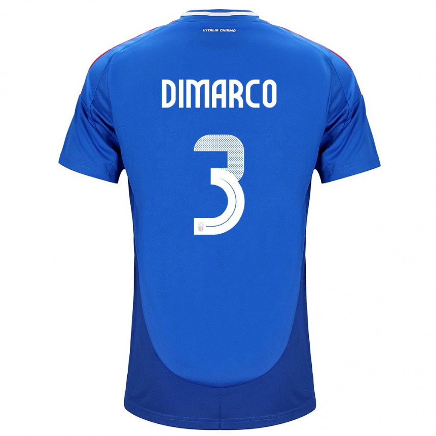 Vaikiškas Italija Federico Dimarco #3 Mėlyna Namų Marškinėliai 24-26 T-Shirt