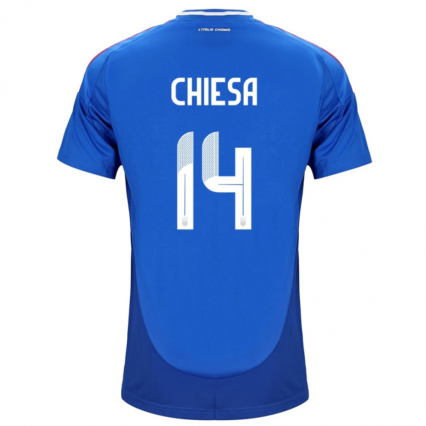 Vaikiškas Italija Federico Chiesa #14 Mėlyna Namų Marškinėliai 24-26 T-Shirt