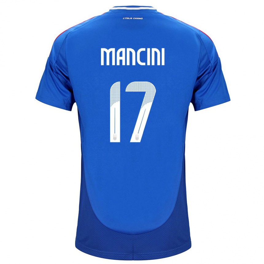 Vaikiškas Italija Gianluca Mancini #17 Mėlyna Namų Marškinėliai 24-26 T-Shirt