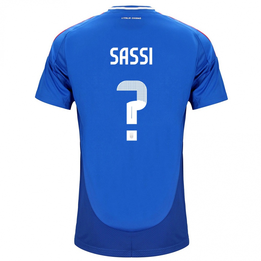 Vaikiškas Italija Jacopo Sassi #0 Mėlyna Namų Marškinėliai 24-26 T-Shirt