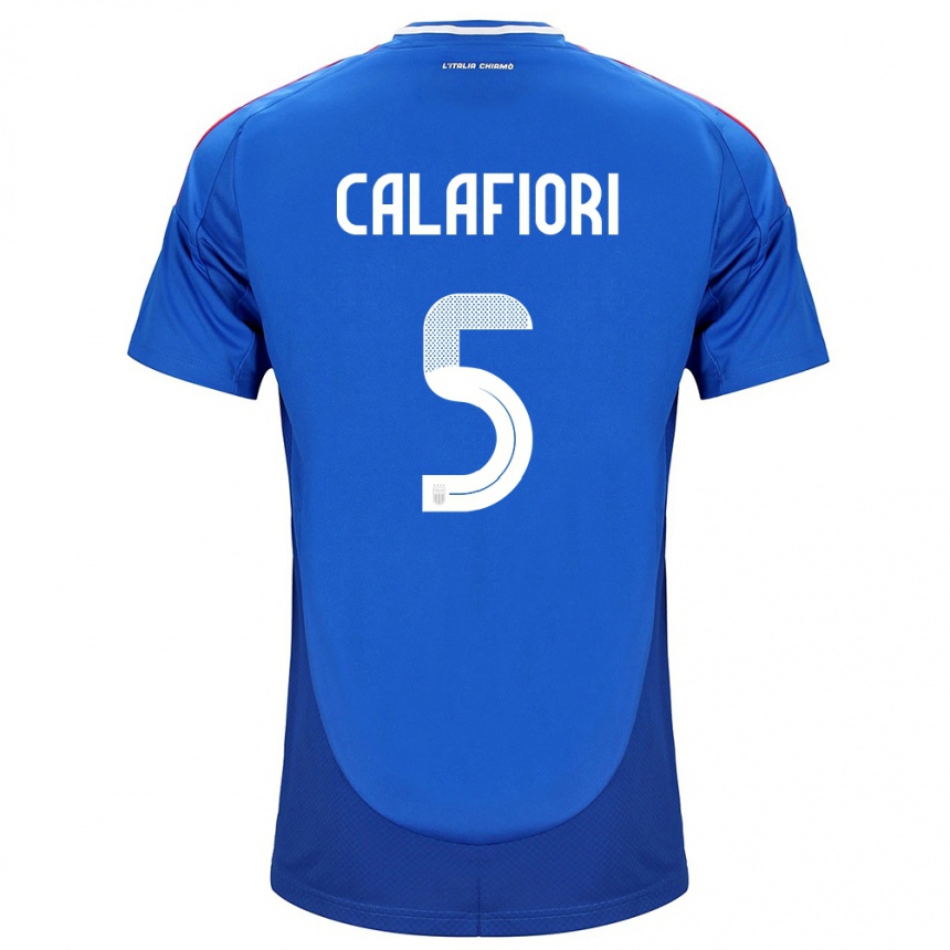 Vaikiškas Italija Riccardo Calafiori #5 Mėlyna Namų Marškinėliai 24-26 T-Shirt