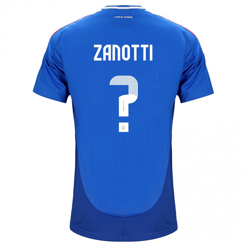 Vaikiškas Italija Mattia Zanotti #0 Mėlyna Namų Marškinėliai 24-26 T-Shirt