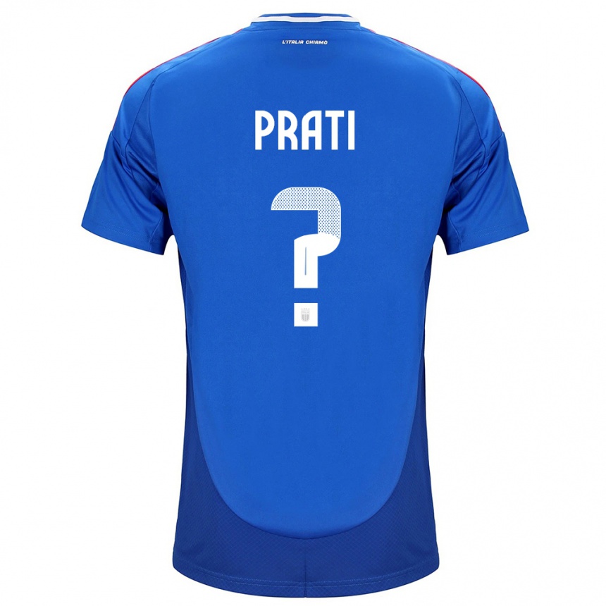 Vaikiškas Italija Matteo Prati #0 Mėlyna Namų Marškinėliai 24-26 T-Shirt