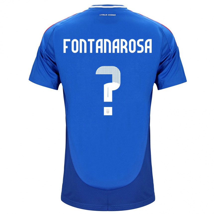 Vaikiškas Italija Alessandro Fontanarosa #0 Mėlyna Namų Marškinėliai 24-26 T-Shirt