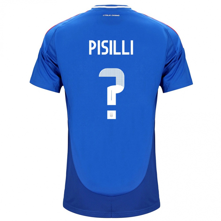 Vaikiškas Italija Niccolò Pisilli #0 Mėlyna Namų Marškinėliai 24-26 T-Shirt