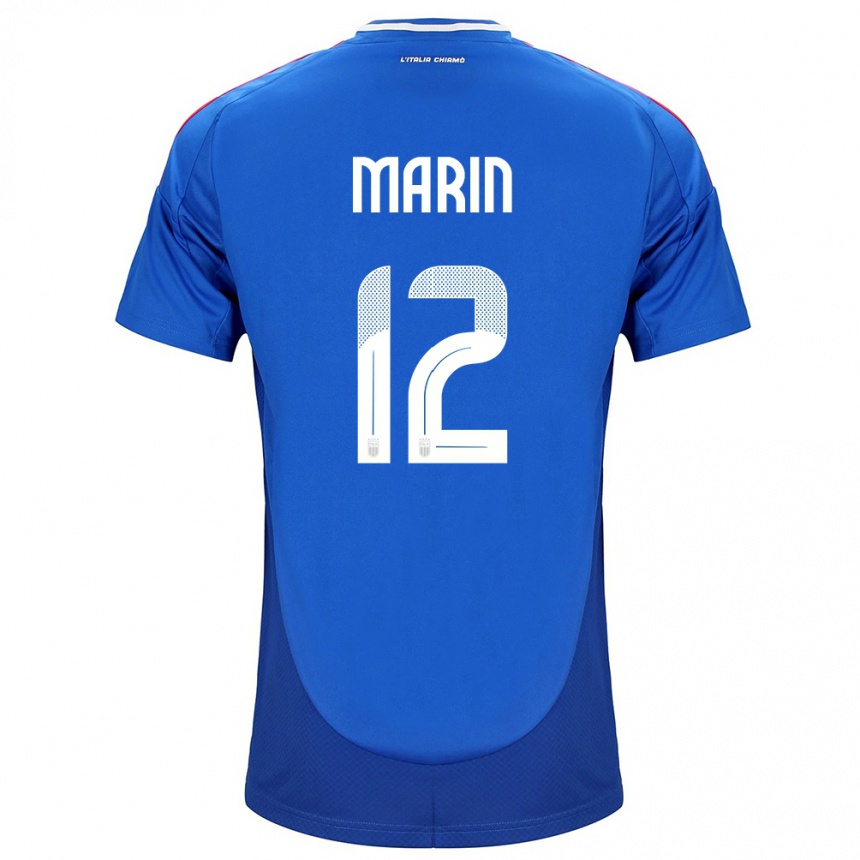 Vaikiškas Italija Renato Marin #12 Mėlyna Namų Marškinėliai 24-26 T-Shirt