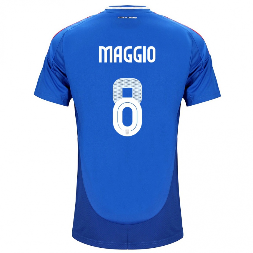 Vaikiškas Italija Luca Di Maggio #8 Mėlyna Namų Marškinėliai 24-26 T-Shirt