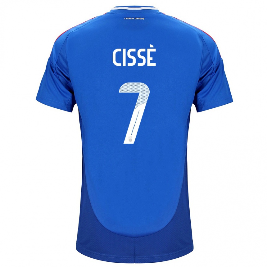 Vaikiškas Italija Alphadjo Cissè #7 Mėlyna Namų Marškinėliai 24-26 T-Shirt