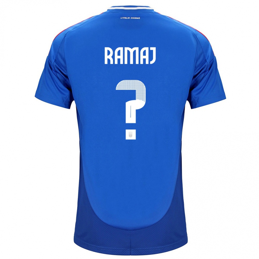 Vaikiškas Italija Gabriel Ramaj #0 Mėlyna Namų Marškinėliai 24-26 T-Shirt