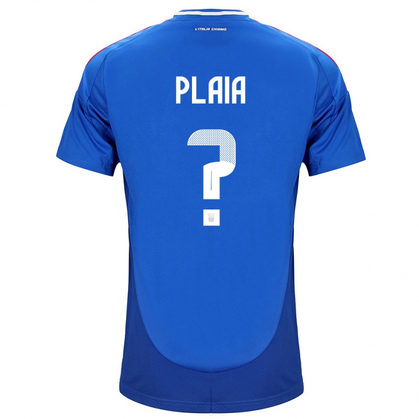 Vaikiškas Italija Matteo Plaia #0 Mėlyna Namų Marškinėliai 24-26 T-Shirt