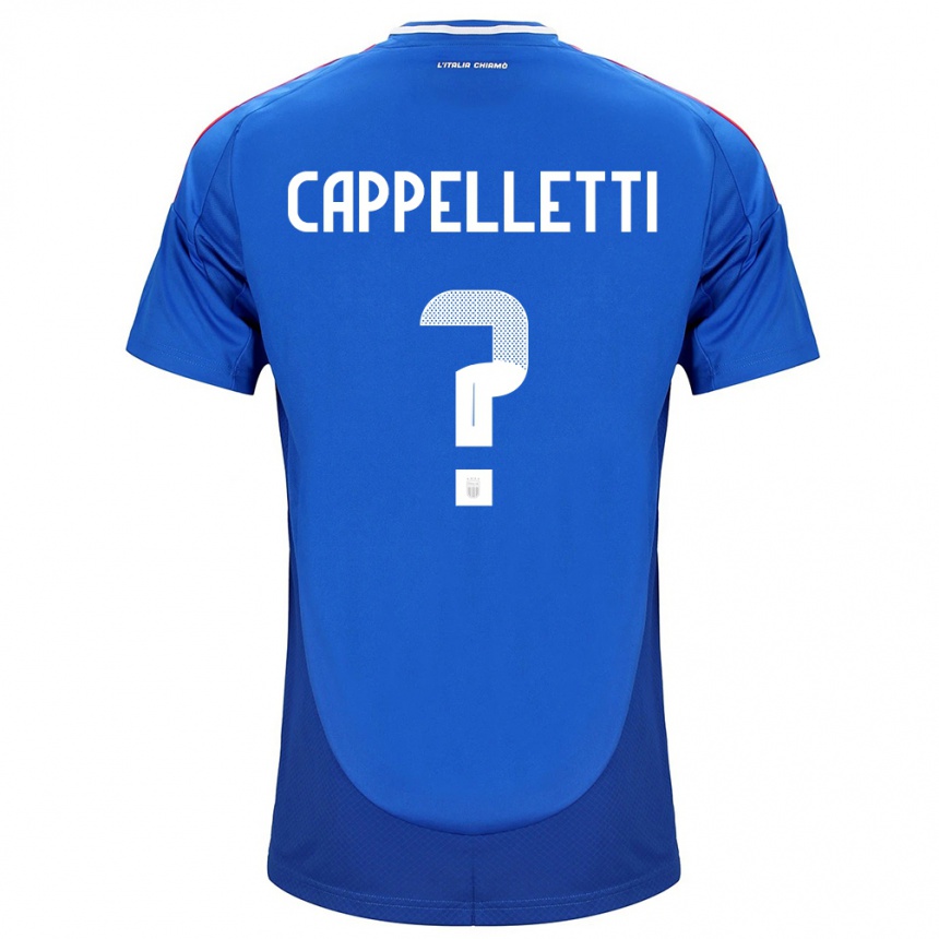 Vaikiškas Italija Mattia Cappelletti #0 Mėlyna Namų Marškinėliai 24-26 T-Shirt