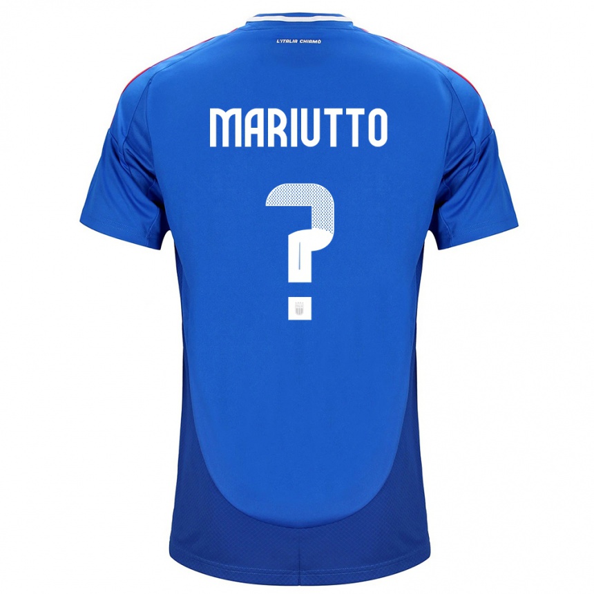 Vaikiškas Italija Francesco Mariutto #0 Mėlyna Namų Marškinėliai 24-26 T-Shirt